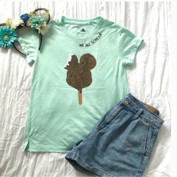 DISNEY | Women’s Mickey Mouse Ice Cream Bar Sequin Top Walt Disney World XS - Picture 2 of 9